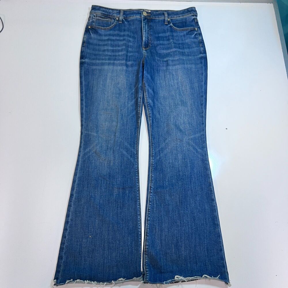 Kut from the Kloth Stella Fab AB Flare Jeans Women’s Size 14 High Rise Raw Hem
